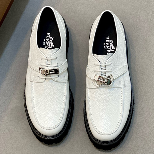 [홍콩명품.Hermes] 에르메스 25SS 로고 레더 가죽 로퍼 구두 (화이트), SE4822, S2, 명품스니커즈,운동화,구두,로퍼,하이탑,신발