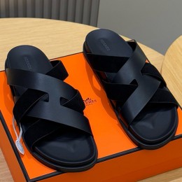 [홍콩명품.Hermes] 에르메스 25SS 로고 레더 가죽 샌들 슬리퍼 (2컬러), SE4827, S2, 명품스니커즈,운동화,구두,로퍼,하이탑,신발