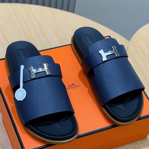 [홍콩명품.Hermes] 에르메스 25SS 로고 JAURES 샌들 슬리퍼 (네이비), SE4833, S2, 명품스니커즈,운동화,구두,로퍼,하이탑,신발