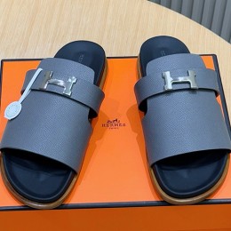 [홍콩명품.Hermes] 에르메스 25SS 로고 JAURES 샌들 슬리퍼 (그레이), SE4835, S2, 명품스니커즈,운동화,구두,로퍼,하이탑,신발