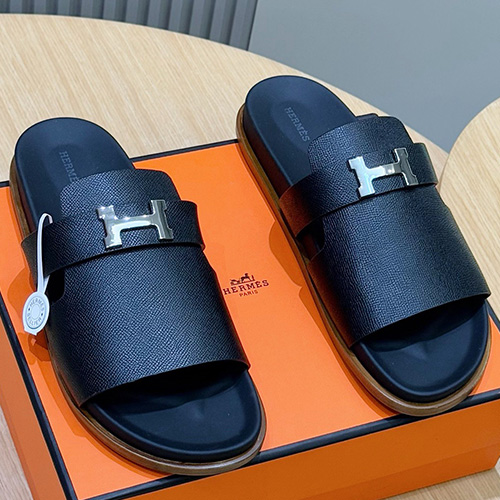 [홍콩명품.Hermes] 에르메스 25SS 로고 JAURES 샌들 슬리퍼 (블랙), SE4840, S2, 명품스니커즈,운동화,구두,로퍼,하이탑,신발