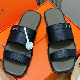 [홍콩명품.Hermes] 에르메스 25SS 로고 PARIS 샌들 슬리퍼 (블랙-카키), SE4849, S2, 명품스니커즈,운동화,구두,로퍼,하이탑,신발