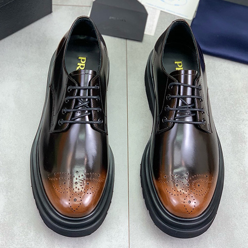 [홍콩명품,PRADA] 프라다 25SS 로고 레더 가죽 정장 구두 (그라데이션-브라운), SE4875, S2, 명품스니커즈,운동화,구두,로퍼,하이탑,신발