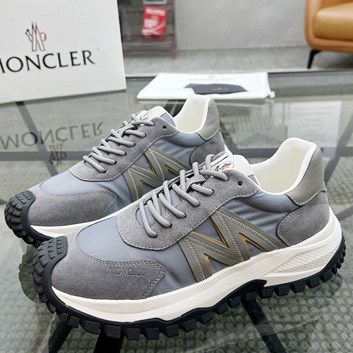 [홍콩명품.MONCLER] 몽클레어 25SS 로고 레더 가죽 스니커즈 운동화 (그레이), SE4904, S2, 명품스니커즈,운동화,구두,로퍼,하이탑,신발