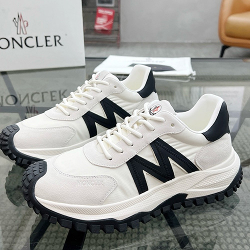 [홍콩명품.MONCLER] 몽클레어 25SS 로고 레더 가죽 스니커즈 운동화 (화이트), SE4905, S2, 명품스니커즈,운동화,구두,로퍼,하이탑,신발