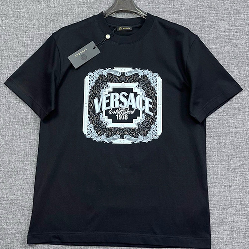 [홍콩명품.VERSACE] 베르사체 25SS 로고 프린트 반팔 티셔츠 (2컬러), BM20633, JQ, 홍콩명품의류,구매대행,온라인명품