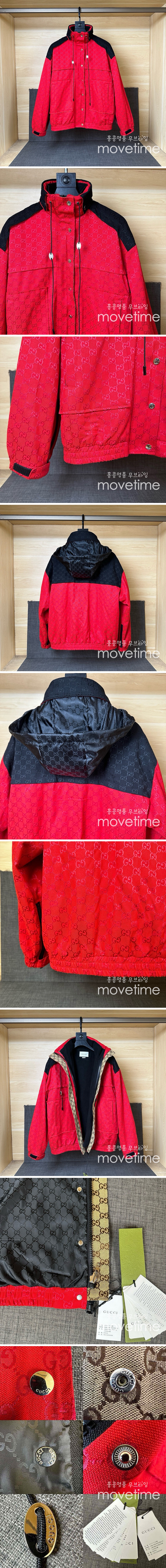 [홍콩명품.Gucci] 구찌 25SS 로고 GG수프림 내피 후드 바람막이 자켓 (레드), BM20696, JU, 홍콩명품의류,구매대행,온라인명품