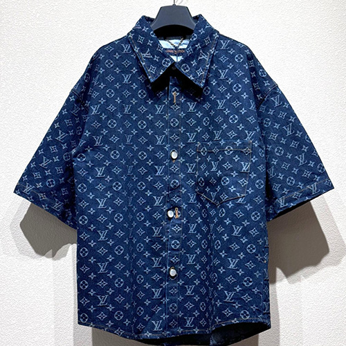 [홍콩명품.LOUIS VUITTON] 루이비통 25SS 로고 모노그램 데님 반팔 남방 셔츠, BM20733, KB, 홍콩명품의류,구매대행,온라인명품