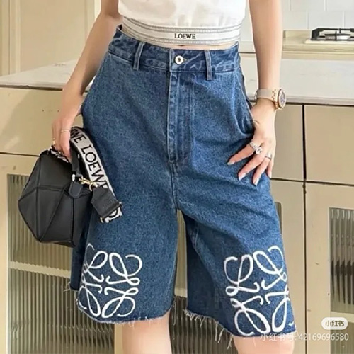 [홍콩명품.LOEWE] 로에베 25SS 로고 데님 쇼츠 반바지, BM20759, KB, 홍콩명품의류,구매대행,온라인명품