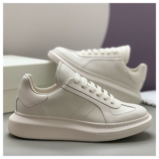[홍콩명품.McQueen] 알렉산더맥퀸 25SS 로고 남여 레더 가죽 스니커즈 운동화 (화이트), SE4924, PMD, 명품스니커즈,운동화,구두,로퍼,하이탑,신발