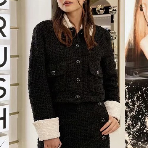 [홍콩명품.CHANEL] 샤넬 25SS 로고 여성 카라 트위드 자켓 (블랙), BM20769, PG, 홍콩명품의류,구매대행,온라인명품