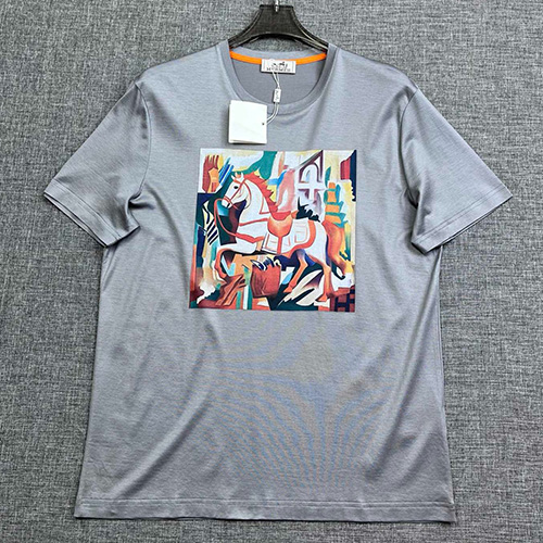 [홍콩명품.Hermes] 에르메스 25SS 로고 그래픽 프린트 반팔 티셔츠 (2컬러), BM20836, JQ, 홍콩명품의류,구매대행,온라인명품