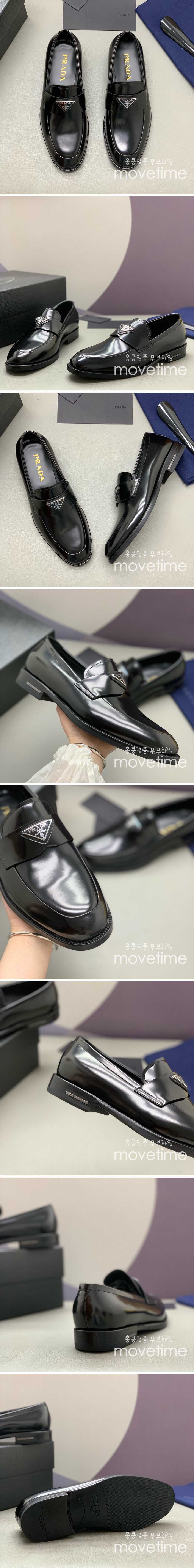 [홍콩명품,PRADA] 프라다 25SS 삼각로고 레더 가죽 로퍼 구두 (블랙), SE4926, PMD, 명품스니커즈,운동화,구두,로퍼,하이탑,신발