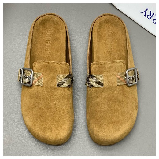 [홍콩명품.Burberry] 버버리 25SS 로고 레더 가죽 바겐스탁 슬리퍼 (카라멜), SE4939, PMD, 명품스니커즈,운동화,구두,로퍼,하이탑,신발