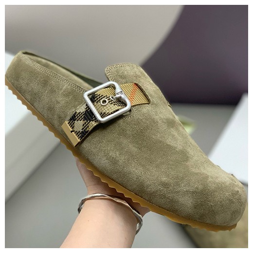 [홍콩명품.Burberry] 버버리 25SS 로고 레더 가죽 바겐스탁 슬리퍼 (베이지), SE4942, PMD, 명품스니커즈,운동화,구두,로퍼,하이탑,신발