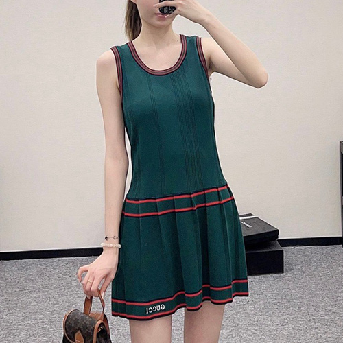 [홍콩명품.Gucci] 구찌 25SS 로고 여성 니트 탑 원피스 (그린), BM20867, TBG, 홍콩명품의류,구매대행,온라인명품