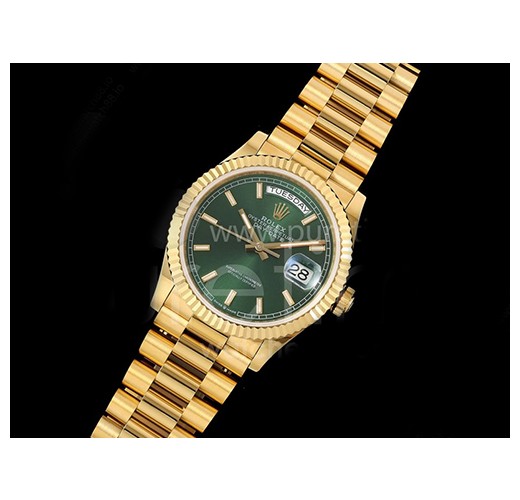 [홍콩명품. ROLEX] 로렉스 롤렉스 데이데이트 36mm 옐로우골드 그린 다이얼