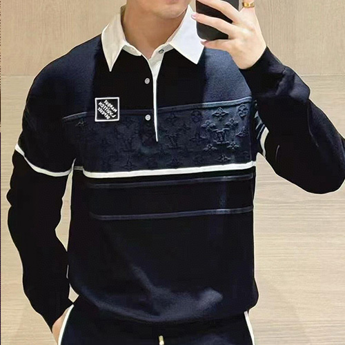 [홍콩명품.LOUIS VUITTON] 루이비통 25SS 로고 모노그램 카라 니트 스웨터 (블랙), BM20919, KB, 홍콩명품의류,구매대행,온라인명품