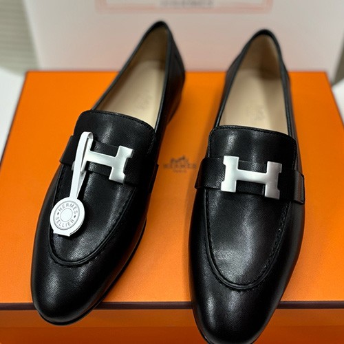 [홍콩명품.Hermes] 에르메스 25SS 로고 여성 레더 가죽 로퍼 (블랙), SE4952, H3, 명품스니커즈,운동화,구두,로퍼,하이탑,신발
