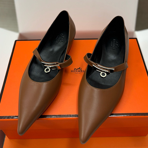 [홍콩명품.Hermes] 에르메스 25SS 로고 여성 KELLY KIARA 레더 가죽 구두 (브라운), SE4961, H3, 명품스니커즈,운동화,구두,로퍼,하이탑,신발