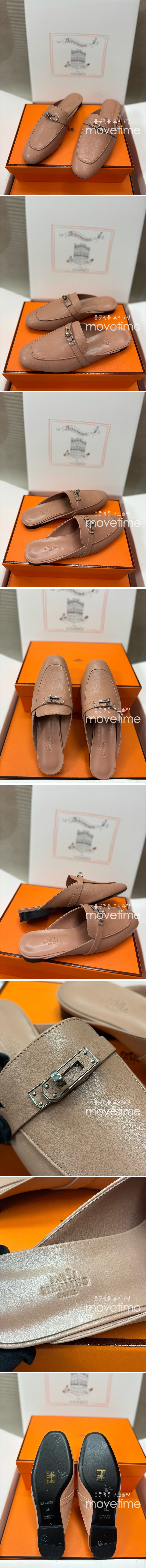 [홍콩명품.Hermes] 에르메스 25SS 로고 여성 레더 가죽 뮬 슬리퍼 (브라운), SE4962, H3, 명품스니커즈,운동화,구두,로퍼,하이탑,신발