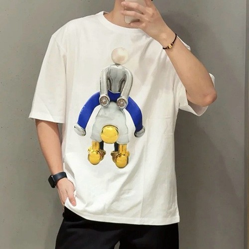 [홍콩명품.LOEWE] 로에베 25SS 로고 그래픽 반팔 티셔츠 (화이트), BM20948, YS, 홍콩명품의류,구매대행,온라인명품