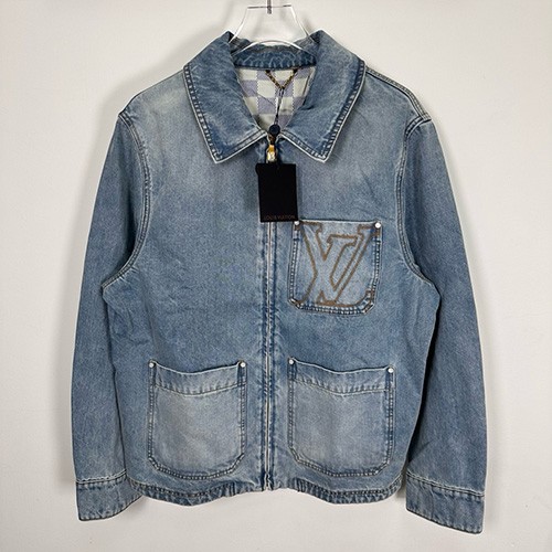 [홍콩명품.LOUIS VUITTON] 루이비통 25SS 로고 카라 데님 자켓 (블랙), BM20984, JU, 홍콩명품의류,구매대행,온라인명품