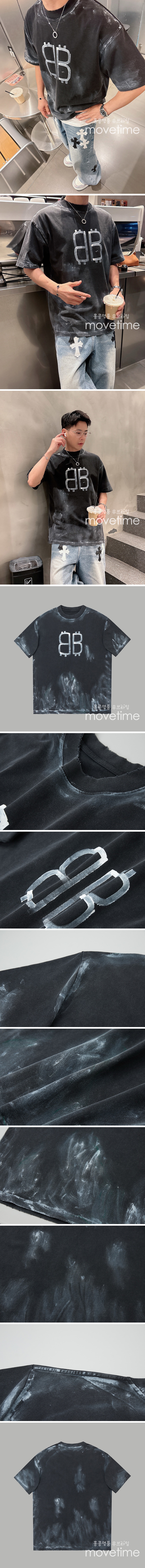 [홍콩명품.BALENCIAGA] 발렌시아가 25SS 로고 그래피티 반팔 티셔츠 (블랙), BM21002, JU, 홍콩명품의류,구매대행,온라인명품