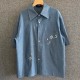 [홍콩명품.LOUIS VUITTON] 루이비통 25SS 로고 그래픽 데님 반팔 남방 셔츠 + 쇼츠 반바지 상하의 세트, BM21018, JU, 홍콩명품의류,구매대행,온라인명품