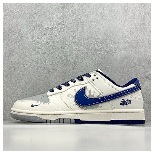 [홍콩명품.NIKE] 나이키 25SS 로고 남여 SB DUNK BAPE 콜라보 로우탑 스니커즈 운동화 (화이트-그레이-블루), SE5030, S3, 명품스니커즈,운동화,구두,로퍼,하이탑,신발