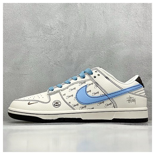 [홍콩명품.NIKE] 나이키 25SS 로고 남여 SB DUNK BAPE 콜라보 로우탑 스니커즈 운동화 (화이트-스카이블루), SE5033, S3, 명품스니커즈,운동화,구두,로퍼,하이탑,신발