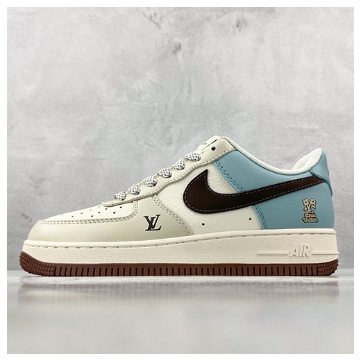 [홍콩명품.NIKE] 나이키 25SS 로고 남여 Air Force 스니커즈 운동화 (아이보리-스카이블루), SE5038, S3, 명품스니커즈,운동화,구두,로퍼,하이탑,신발