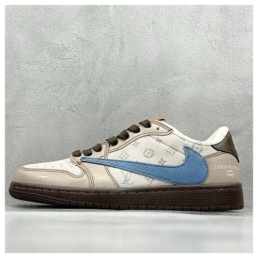 [홍콩명품.NIKE] 나이키 25SS 로고 남여 에어 조던 루이비통 모노그램 AJ1 로우탑 스니커즈 운동화 (아이보리-베이지), SE5043, S3, 명품스니커즈,운동화,구두,로퍼,하이탑,신발