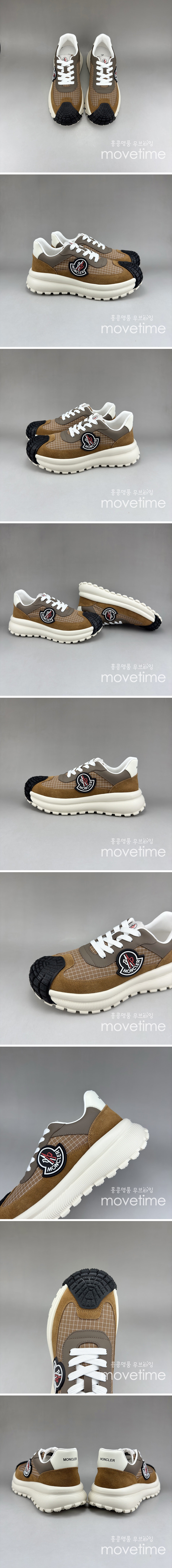 [홍콩명품.MONCLER] 몽클레어 25SS 로고 레더 가죽 스니커즈 운동화 (브라운), SE5067, S3, 명품스니커즈,운동화,구두,로퍼,하이탑,신발