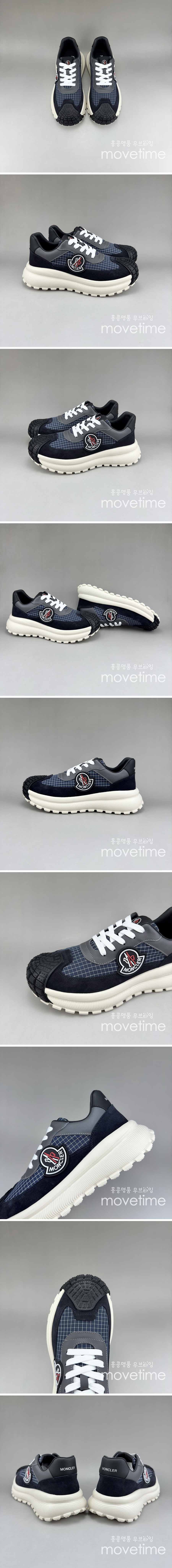 [홍콩명품.MONCLER] 몽클레어 25SS 로고 레더 가죽 스니커즈 운동화 (네이비), SE5068, S3, 명품스니커즈,운동화,구두,로퍼,하이탑,신발