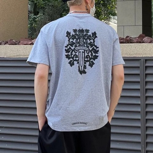 [홍콩명품.Chrome Hearts] 크롬하츠 25SS 로고 프린트 반팔 티셔츠 (그레이), BM21052, JL, 홍콩명품의류,구매대행,온라인명품