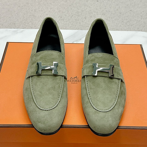 [홍콩명품.Hermes] 에르메스 25SS 로고 여성 레더 가죽 구두 로퍼 (그린), SE5083, H3, 명품스니커즈,운동화,구두,로퍼,하이탑,신발