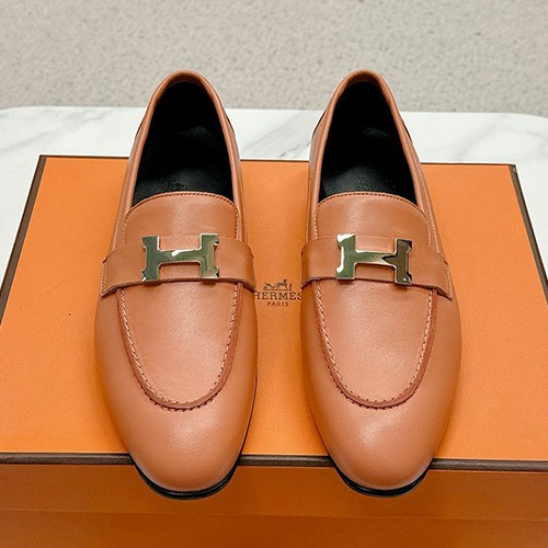 [홍콩명품.Hermes] 에르메스 25SS 로고 여성 레더 가죽 구두 로퍼 (브라운), SE5087, H3, 명품스니커즈,운동화,구두,로퍼,하이탑,신발