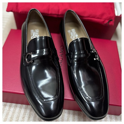 [홍콩명품.FERRAGAMO] 페레가모 25SS 로고 레더 가죽 로퍼 구두 (블랙), SE5095, H3, 명품스니커즈,운동화,구두,로퍼,하이탑,신발