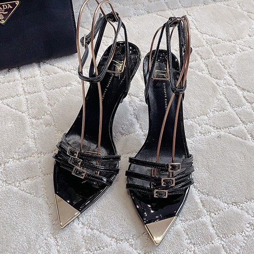 [홍콩명품.GIUSEPPE ZANOTTI] 쥬세페자노티 25SS 로고 여성 레더 가죽 하이힐 샌들 (블랙), SE5122, GHS, 명품스니커즈,운동화,구두,로퍼,하이탑,신발