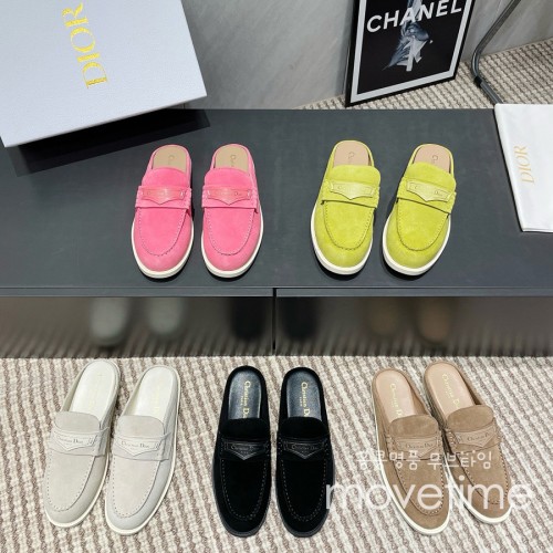 [홍콩명품,Christian Dior] 디올 25SS 로고 여성 레더 가죽 뮬 슬리퍼 (5컬러), SE5135, S4W, 명품스니커즈,운동화,구두,로퍼,하이탑,신발