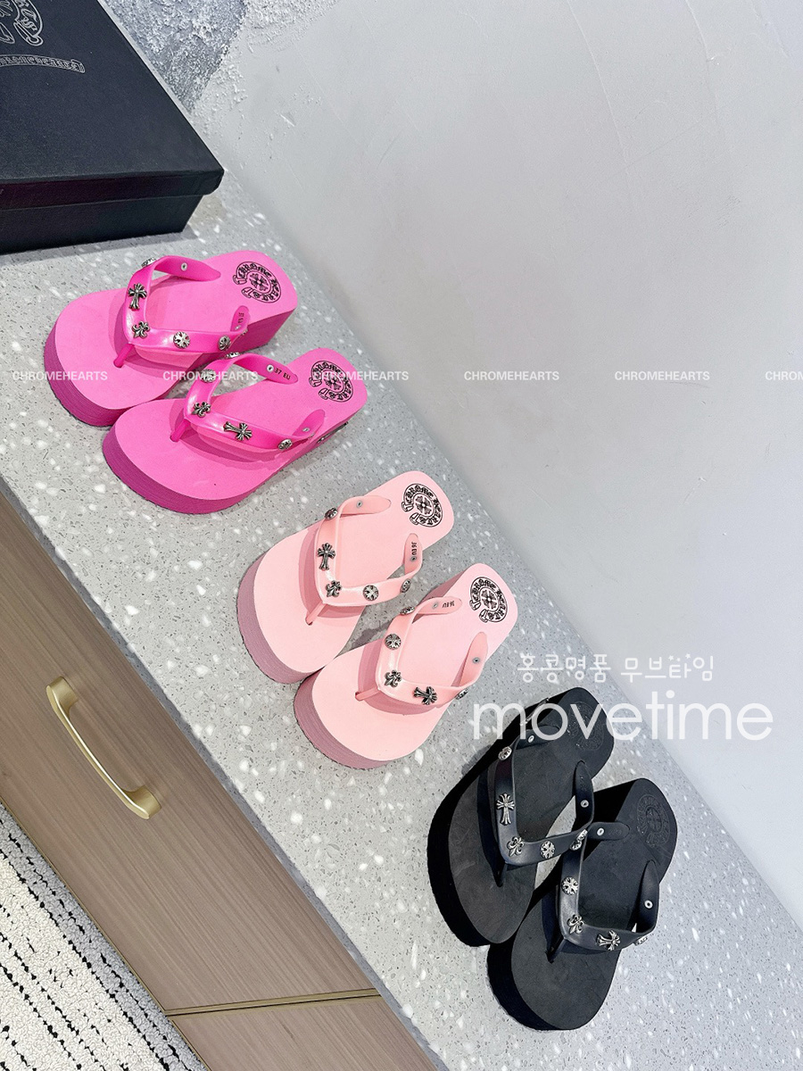 [홍콩명품.Chrome Hearts] 크롬하츠 25SS 로고 여성 굽 슬리퍼 (3컬러), SE5137, S4W, 명품스니커즈,운동화,구두,로퍼,하이탑,신발