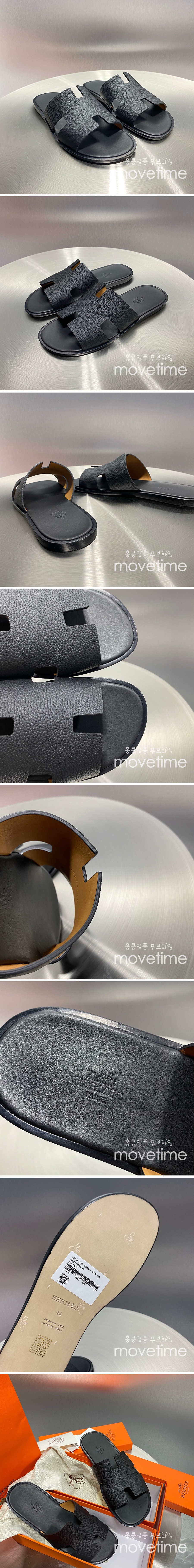 [홍콩명품.Hermes] 에르메스 25SS 로고 이즈미르 레더 가죽 슬리퍼 (블랙), SE5202, GHS, 명품스니커즈,운동화,구두,로퍼,하이탑,신발