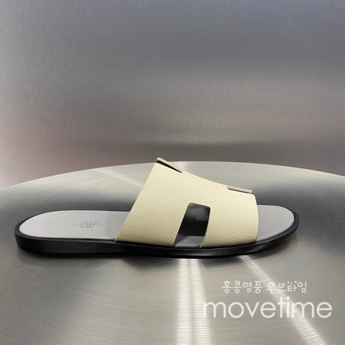 [홍콩명품.Hermes] 에르메스 25SS 로고 이즈미르 레더 가죽 슬리퍼 (아이보리), SE5203, GHS, 명품스니커즈,운동화,구두,로퍼,하이탑,신발