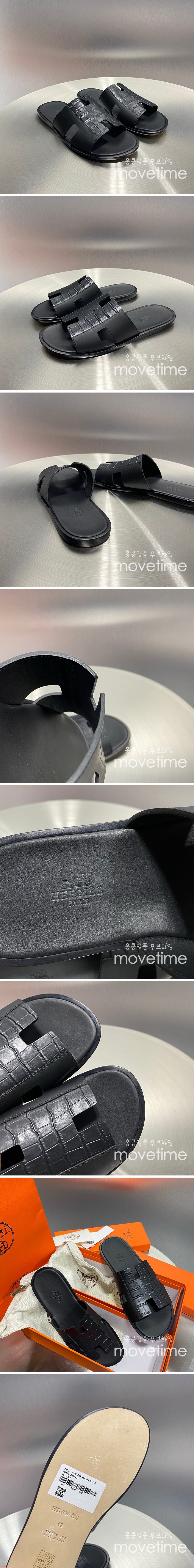 [홍콩명품.Hermes] 에르메스 25SS 로고 이즈미르 레더 가죽 슬리퍼 (블랙), SE5217, GHS, 명품스니커즈,운동화,구두,로퍼,하이탑,신발
