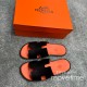 [홍콩명품.Hermes] 에르메스 25SS 로고 이즈미르 레더 가죽 슬리퍼 (블랙-오렌지), SE5233, GHS, 명품스니커즈,운동화,구두,로퍼,하이탑,신발