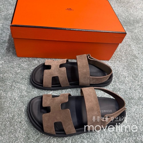 [홍콩명품.Hermes] 에르메스 25SS 로고 남여 레더 가죽 시프레 샌들 (브라운), SE5235, GHS, 명품스니커즈,운동화,구두,로퍼,하이탑,신발