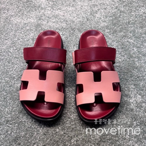 [홍콩명품.Hermes] 에르메스 25SS 로고 남여 레더 가죽 시프레 샌들 슬리퍼 (핑크), SE5251, GHS, 명품스니커즈,운동화,구두,로퍼,하이탑,신발
