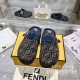 [홍콩명품,FENDI] 펜디 25SS 로고 남여 FF패턴 레더 가죽 샌들 슬리퍼 (브라운-블루), SE5278, GHS, 명품스니커즈,운동화,구두,로퍼,하이탑,신발