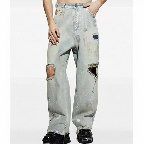 [명품레플리카.VETEMENTS] 베트멍 25SS 로고 오버핏 빈티지 데님 팬츠 진 청바지 (연청), BM21141, X2, 홍콩명품의류,구매대행,온라인명품